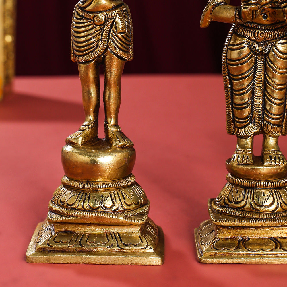 Brass Superfine Nalvar Idols Set (6 Inch) Vedansh Craft