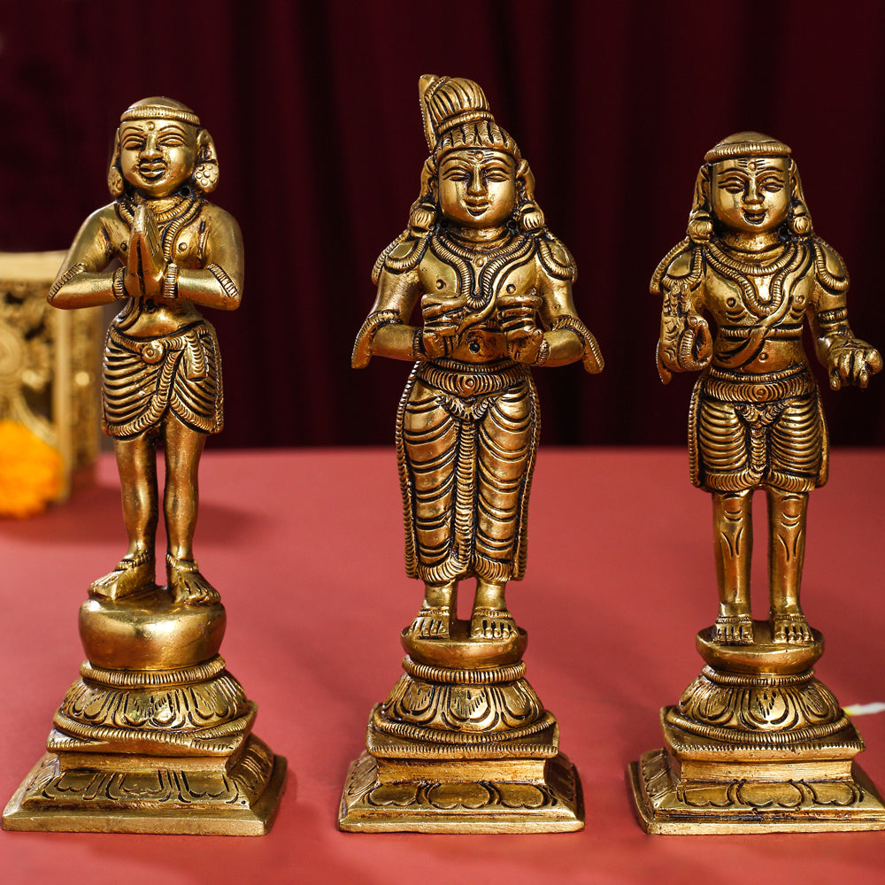 Brass Superfine Nalvar Idols Set (6 Inch) Vedansh Craft