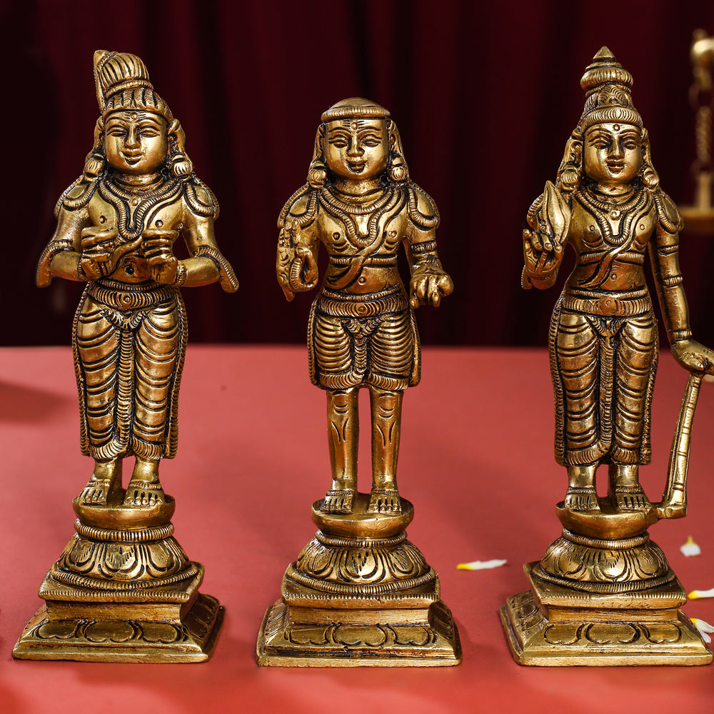 Brass Superfine Nalvar Idols Set (6 Inch) Vedansh Craft