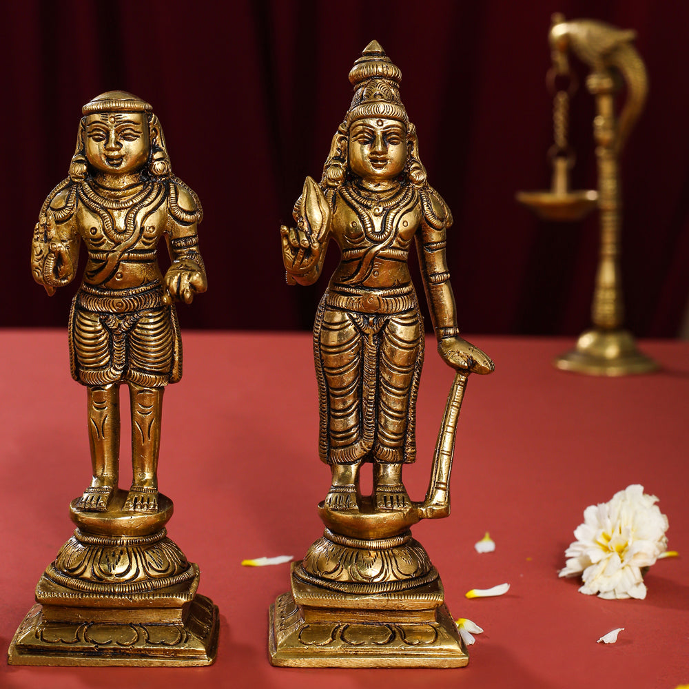 Brass Superfine Nalvar Idols Set (6 Inch) Vedansh Craft
