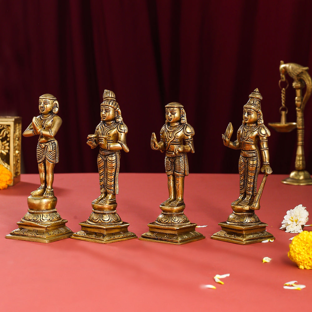 Brass Superfine Nalvar Idols Set (6 Inch) Vedansh Craft