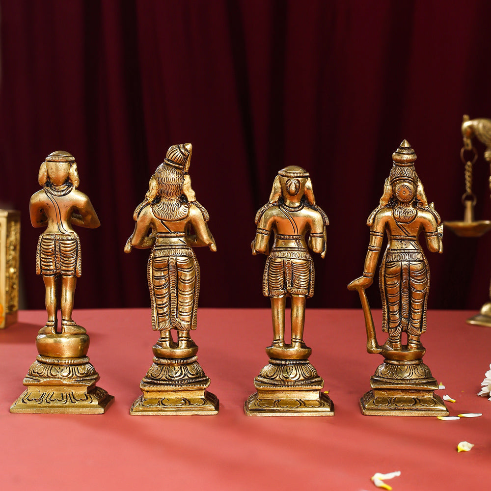 Brass Superfine Nalvar Idols Set (6 Inch) Vedansh Craft