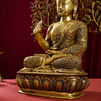 Brass Home Decor Buddha Statue With Tree (26 Inch) Vedansh Craft