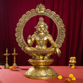 Brass Superfine Lord Frame Ayyappa/Ayyappan Idol (30 Inch) Vedansh Craft