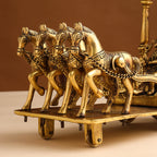 Brass Arjun And Krishna Rath (15 Inch) Vedansh Craft