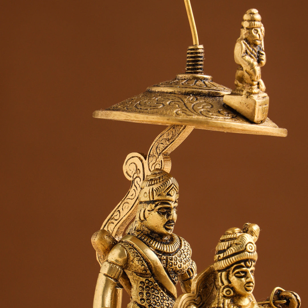 Brass Arjun And Krishna Rath (7.5 Inch) Vedansh Craft