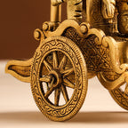 Brass Arjun And Krishna Rath (7.5 Inch) Vedansh Craft