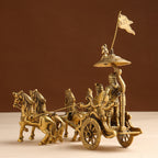 Brass Arjun And Krishna Rath (7.5 Inch) Vedansh Craft