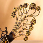 Brass Dhokra Peacock Nine Men Boat (15.5 Inch) Vedansh Craft