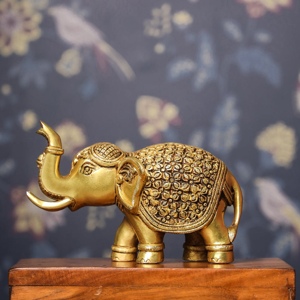 Brass Royal Elephant Statue (6 Inch) Vedansh Craft