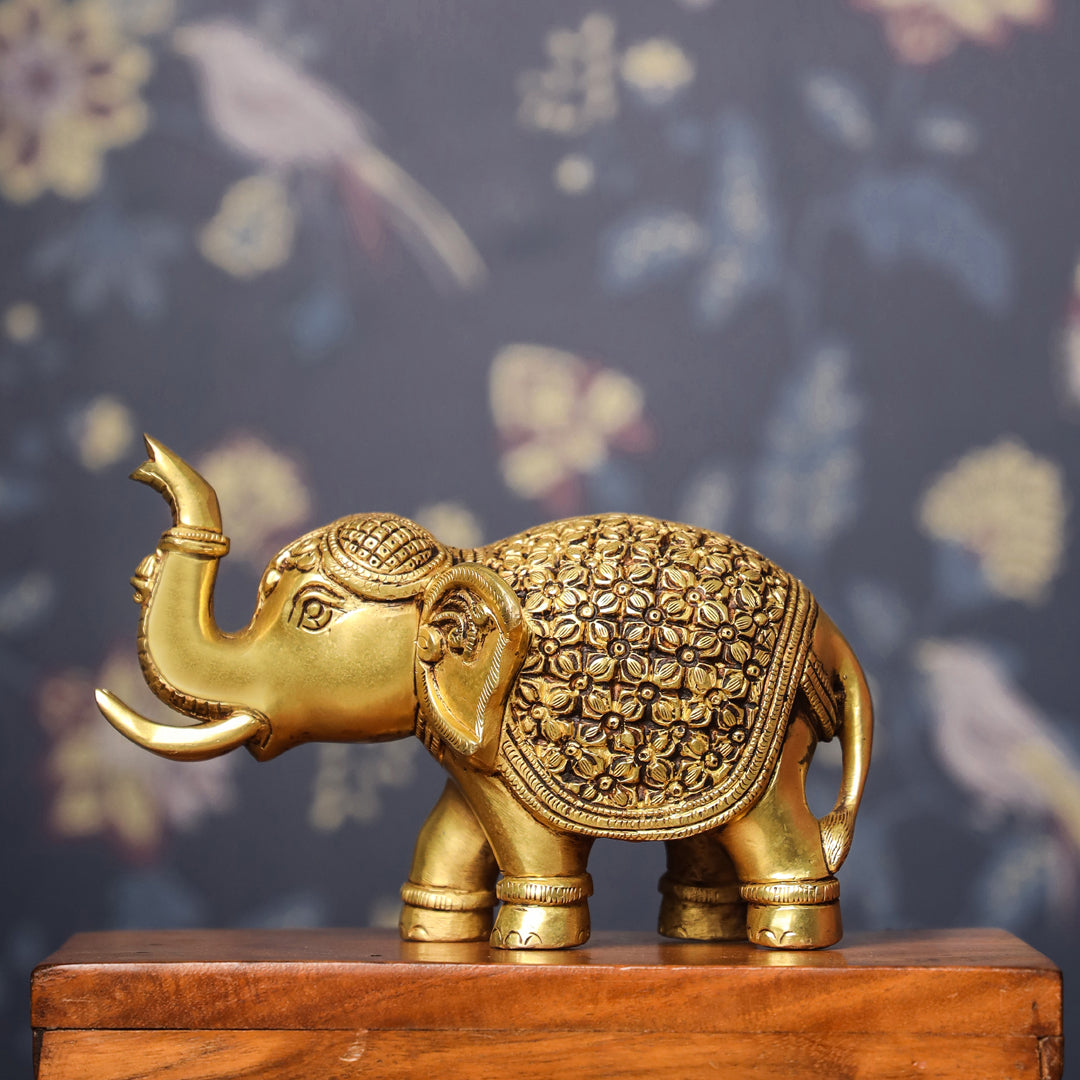 Brass Royal Elephant Statue (6 Inch) Vedansh Craft