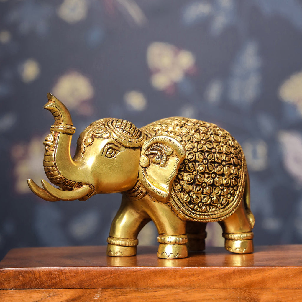Brass Royal Elephant Statue (6 Inch) Vedansh Craft