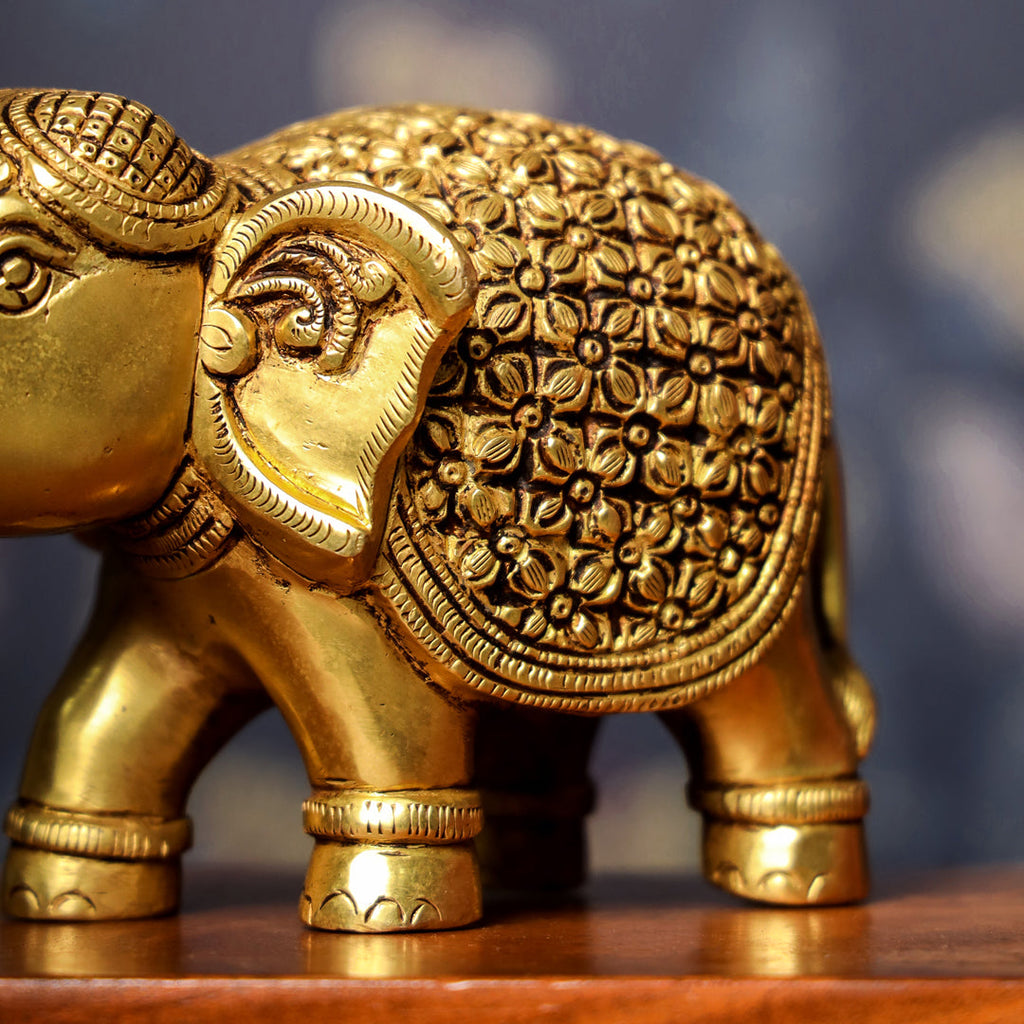 Brass Royal Elephant Statue (6 Inch) Vedansh Craft