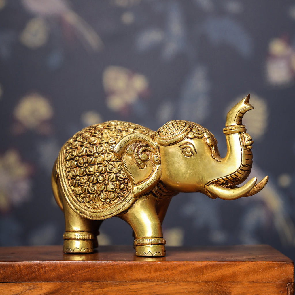 Brass Royal Elephant Statue (6 Inch) Vedansh Craft