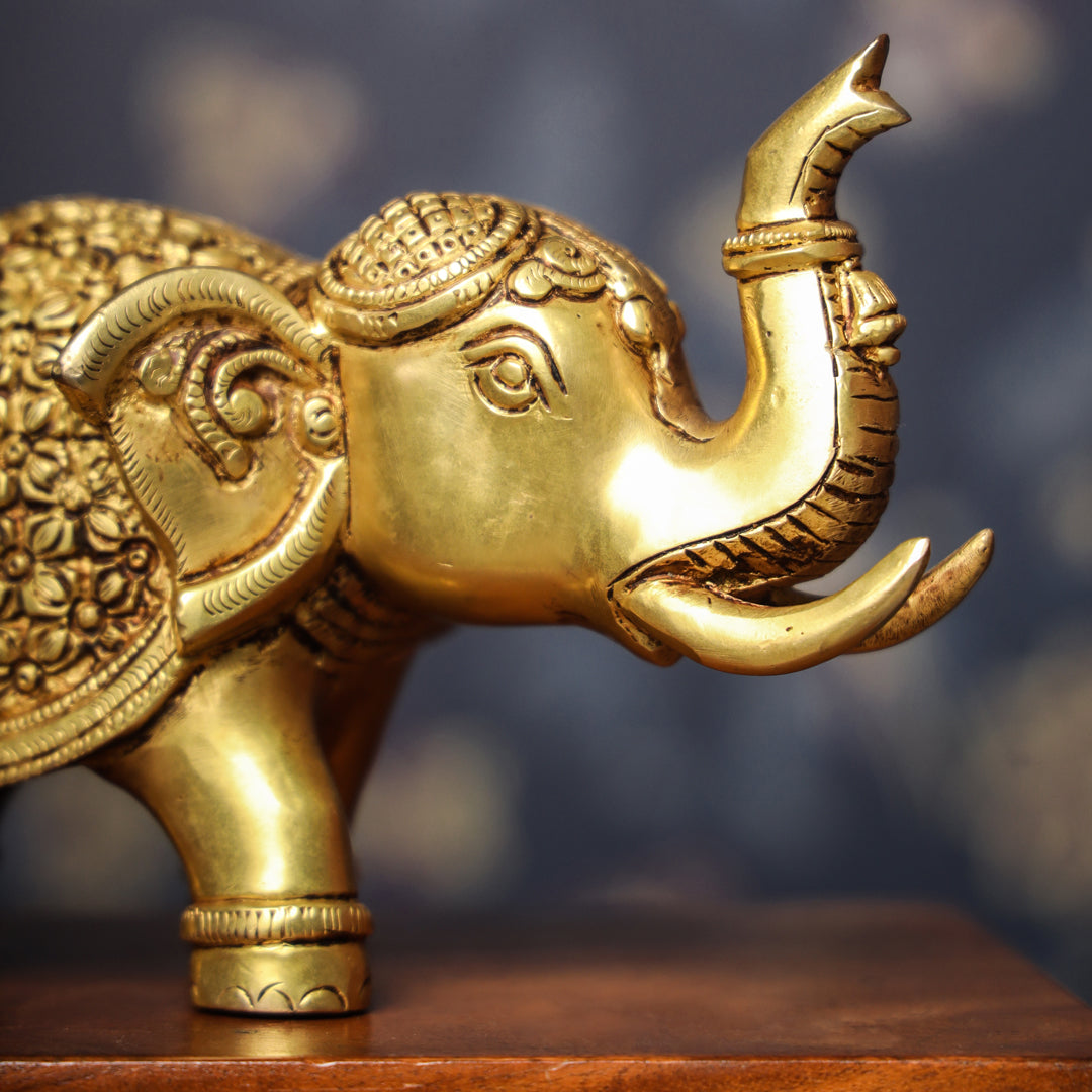 Brass Royal Elephant Statue (6 Inch) Vedansh Craft
