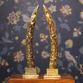 Brass Ganesha Design Elephant Tusk Set (12.5 Inch) Vedansh Craft