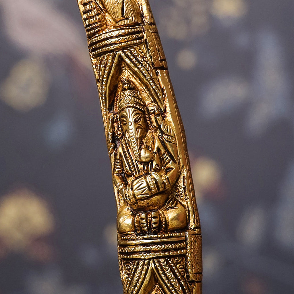 Brass Ganesha Design Elephant Tusk Set (12.5 Inch) Vedansh Craft