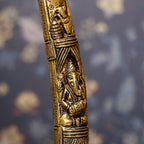 Brass Ganesha Design Elephant Tusk Set (12.5 Inch) Vedansh Craft