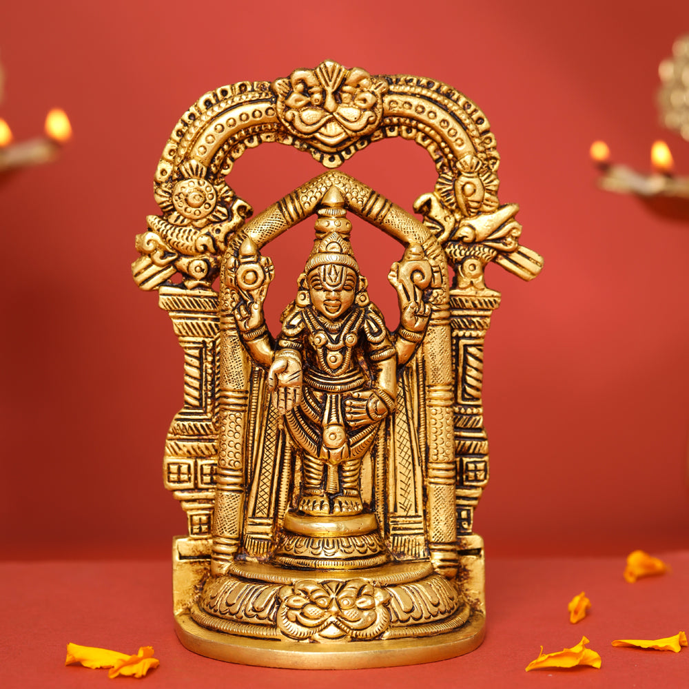 Brass Frame Tirupati Balaji/Venkateshwar Idol (5.5 Inch) Vedansh Craft
