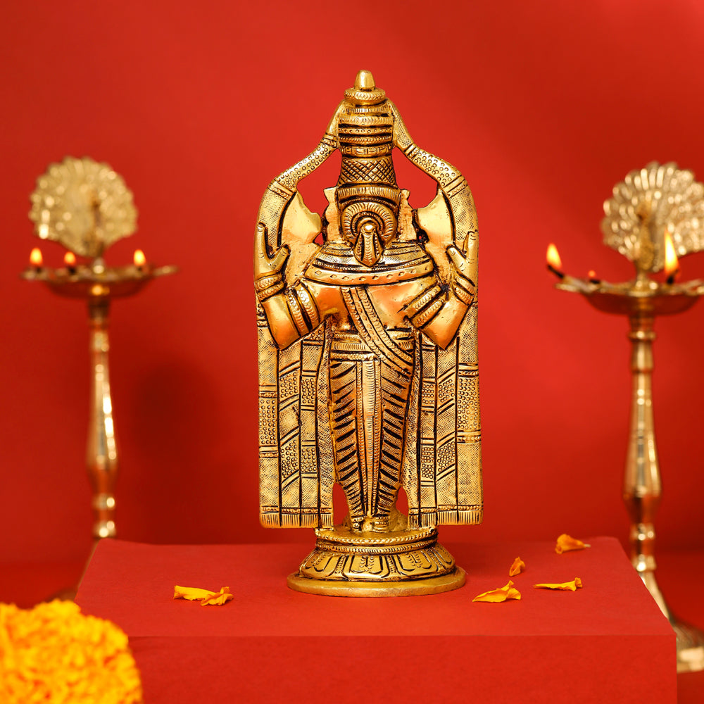 Brass Tirupati Balaji/Venkateshwar Idol (8 Inch) Vedansh Craft