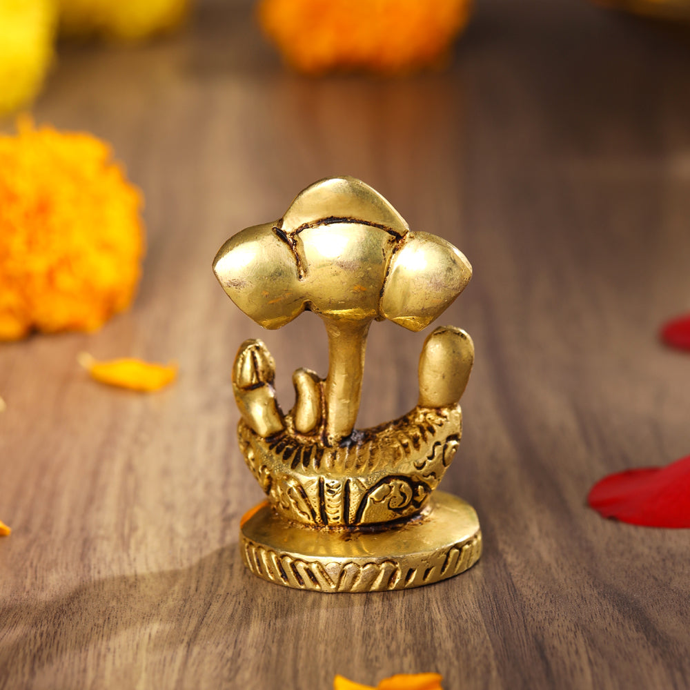 Brass Modern Ganesha Table Top Idol (3 Inch) Vedansh Craft