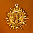 Brass Ganesha Sun Wall Hanging (7.2 Inch) Vedansh Craft