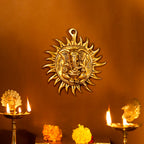 Brass Ganesha Sun Wall Hanging (7.2 Inch) Vedansh Craft