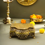 Brass Traditional Pooja Chowki (3.8 Inch) Vedansh Craft