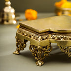 Brass Traditional Pooja Chowki (3.8 Inch) Vedansh Craft