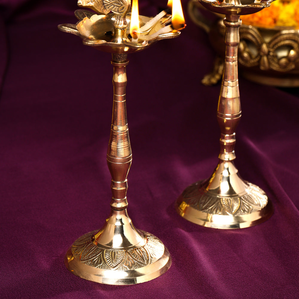 Brass Peacock Samai Pair (9 Inch) Vedansh Craft