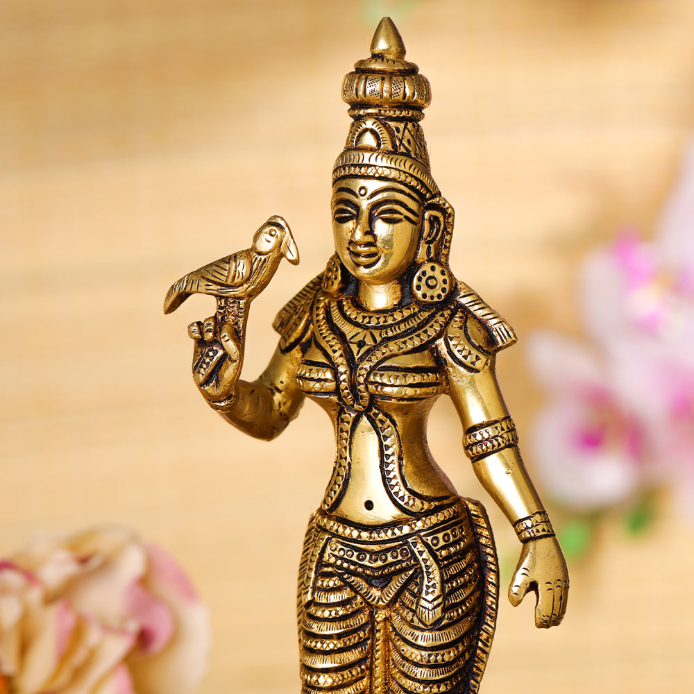Brass Madurai Meenakshi Devi Idol (9.5 Inch) Vedansh Craft