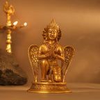 Brass Sitting Garuda Statue (9 Inch) Vedansh Craft