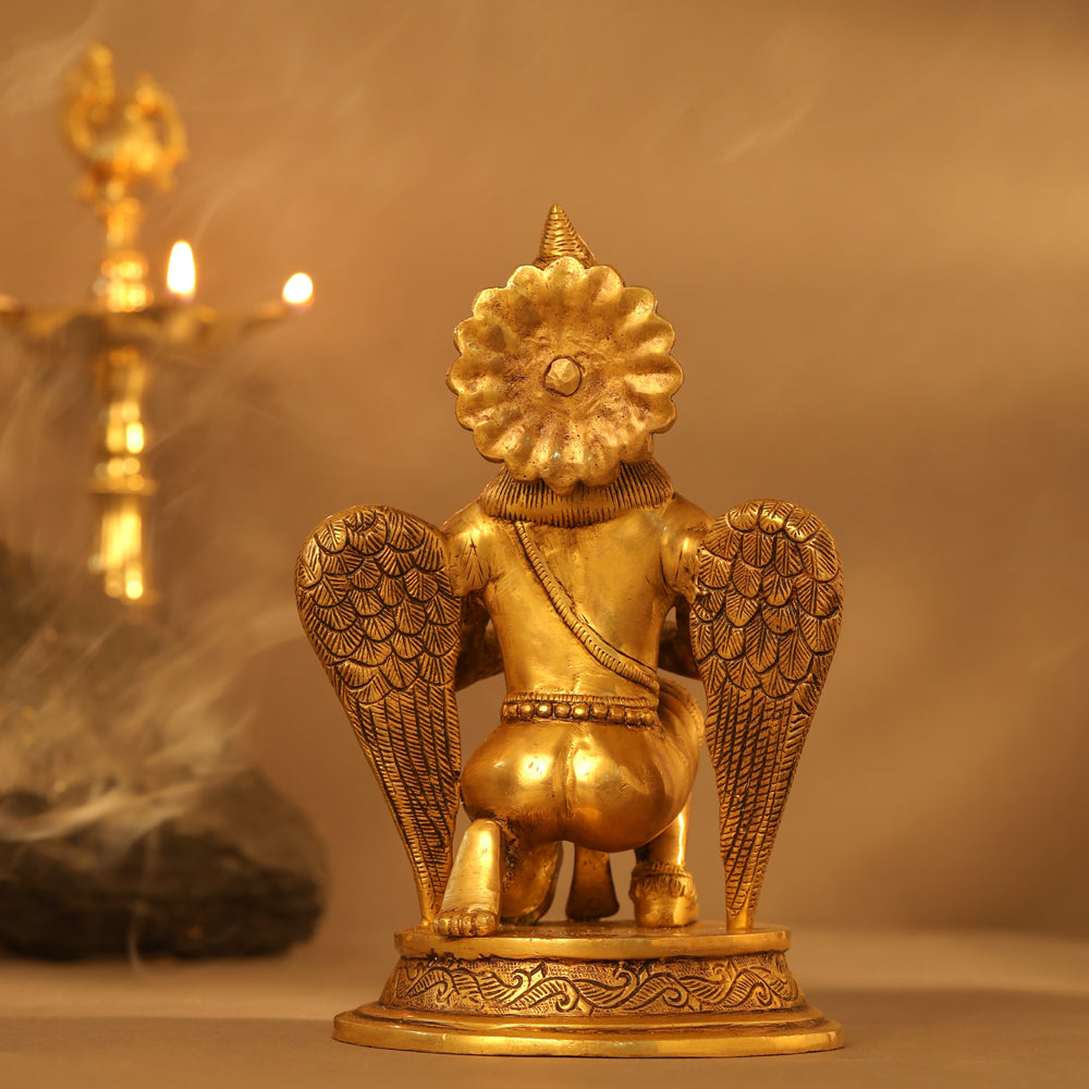 Brass Sitting Garuda Statue (9 Inch) Vedansh Craft