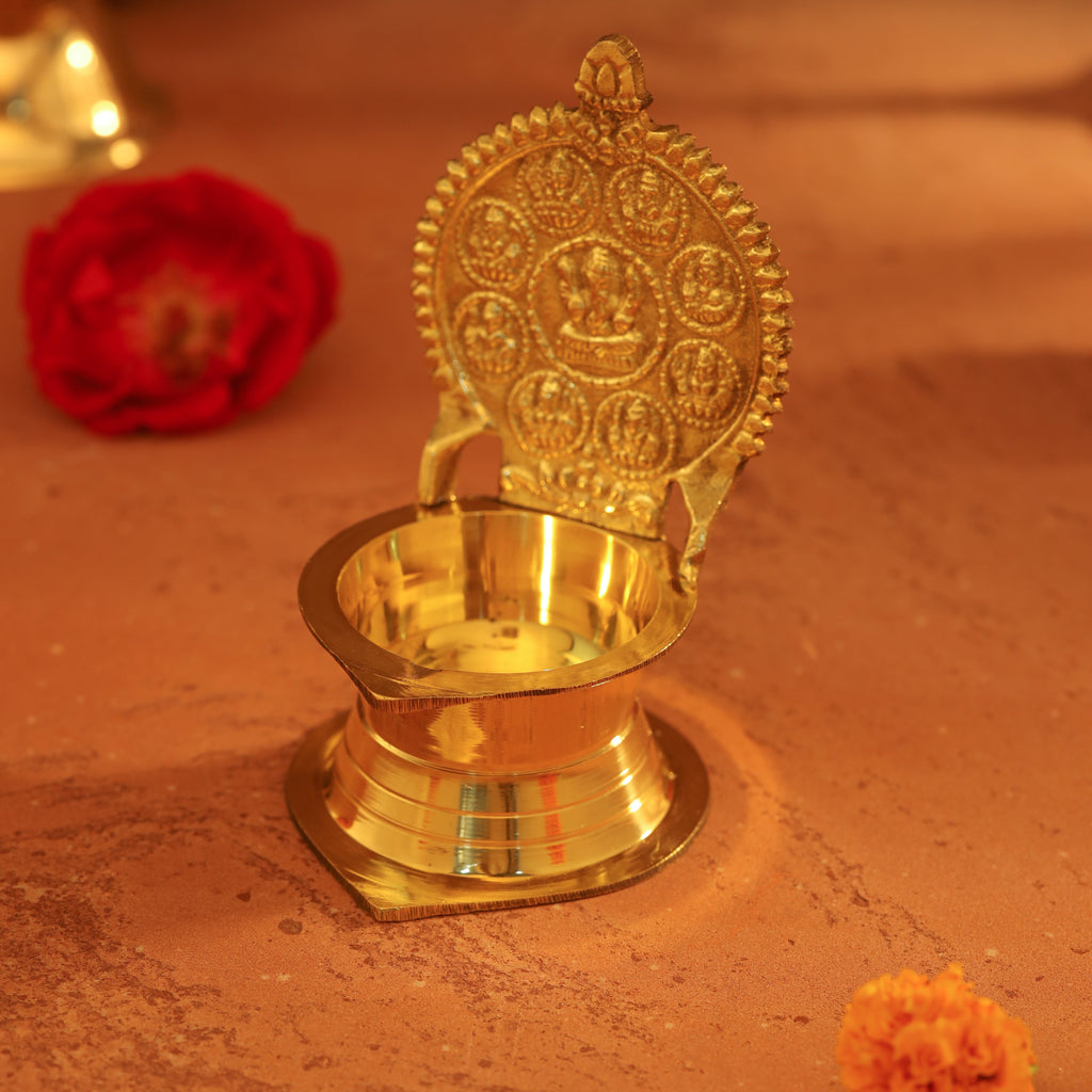Brass Ashtalakshmi Ganesha Diya (6 Inch) Vedansh Craft