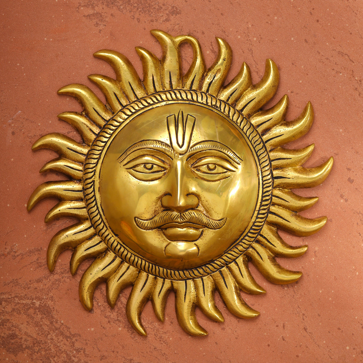 Brass Sun Face Wall Hanging (9.5 Inch) Vedansh Craft