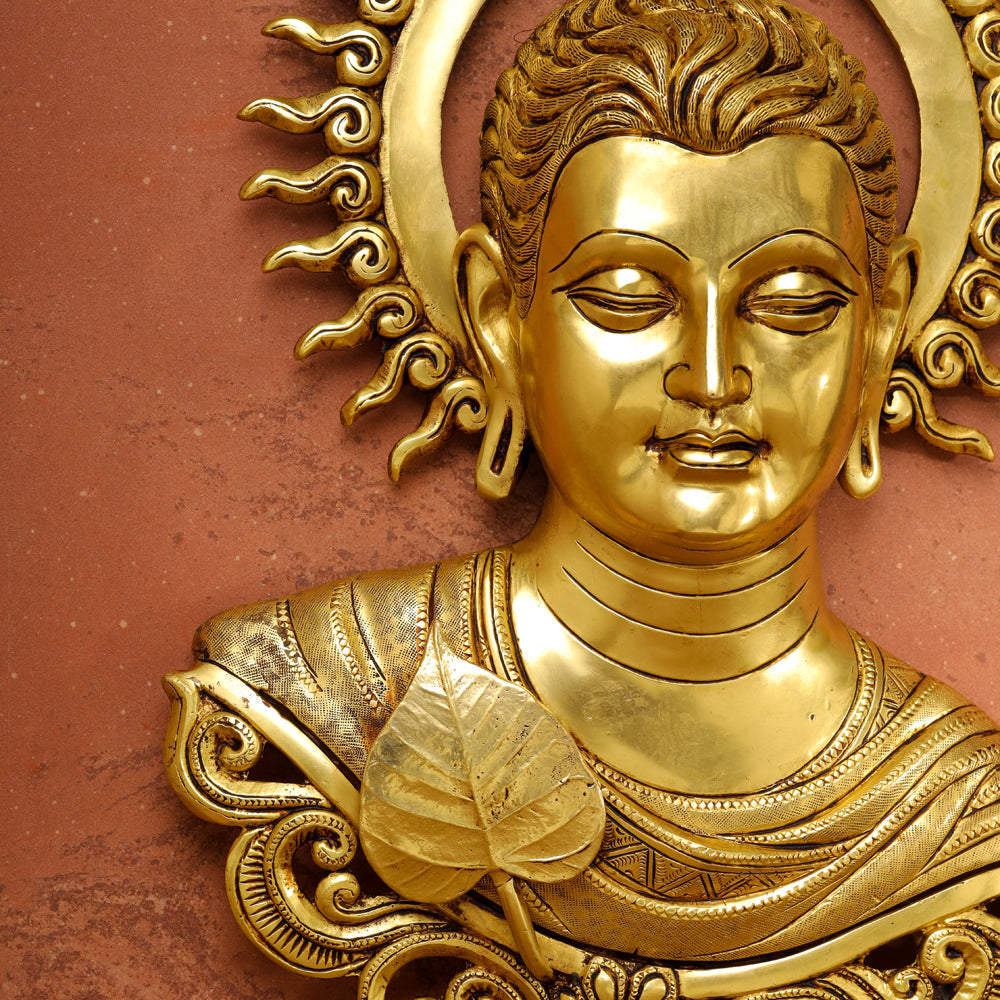 Brass Buddha Wall Hanging (15.5 Inch) Vedansh Craft