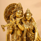 BRASS SUPERFINE STANDING RADHA KRISHNA STATUE (12.5") Vedansh Craft