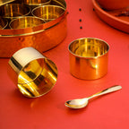 Brass Hammered Masala Daani/Spice Box Vedansh Craft