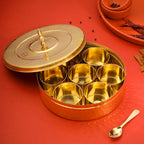 Brass Hammered Masala Daani/Spice Box Vedansh Craft
