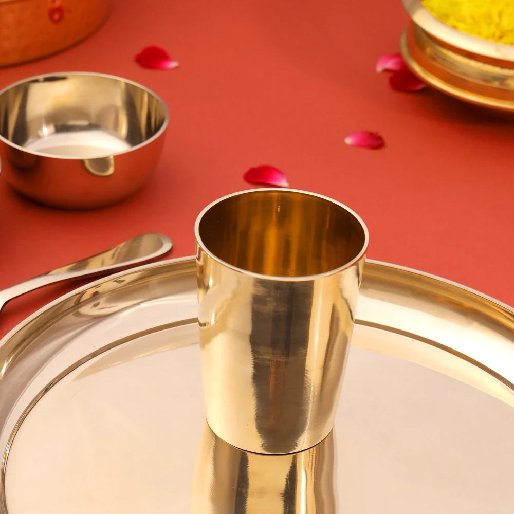 Pure Kansa/Bronze Thali/Dinner Set (1.6 Kg) Vedansh Craft