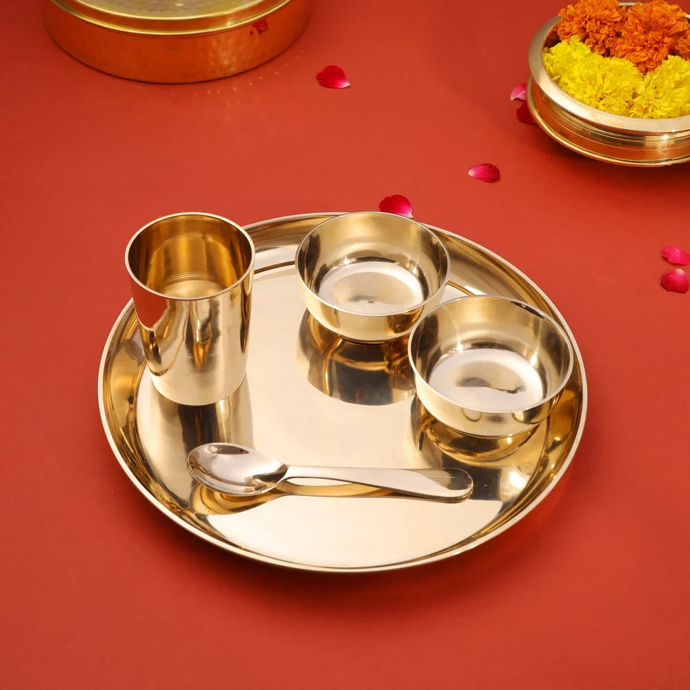Pure Kansa/Bronze Thali/Dinner Set (1.6 Kg) Vedansh Craft