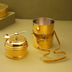 Brass 3-Tier Lunch Box/Tiffin Box (12 Inch) Vedansh Craft