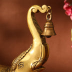 Brass Elephant Diya With Bell (10.5 Inch) Vedansh Craft