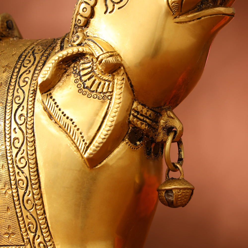 Brass Elephant Diya With Bell (10.5 Inch) Vedansh Craft