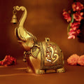 Brass Elephant Diya With Bell (10.5 Inch) Vedansh Craft