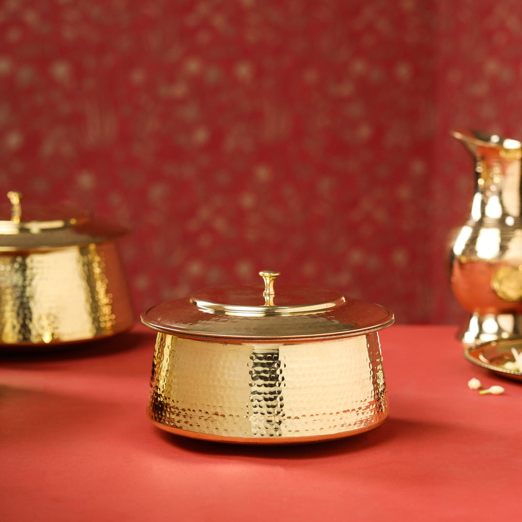 Brass Handi With Lid (6.5 inch) Vedansh Craft