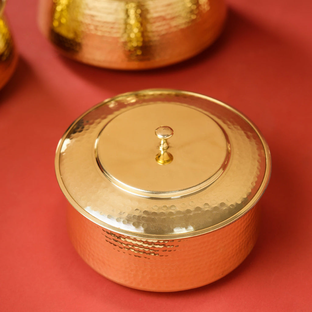 Brass Handi With Lid (6.5 inch) Vedansh Craft