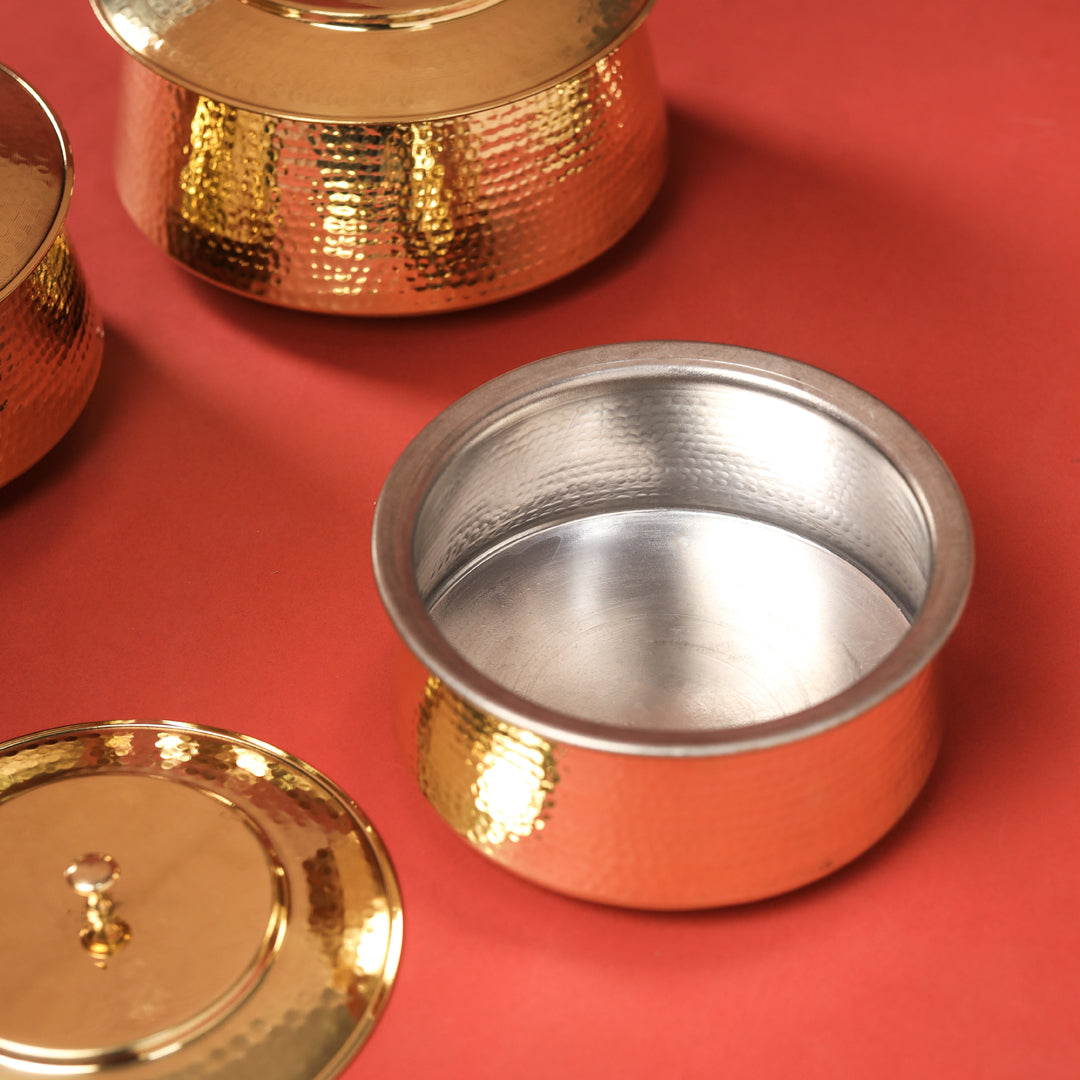 Brass Handi With Lid (6.5 inch) Vedansh Craft