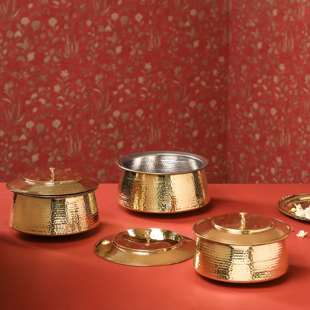 Brass Handi With Lid (6.5 inch) Vedansh Craft