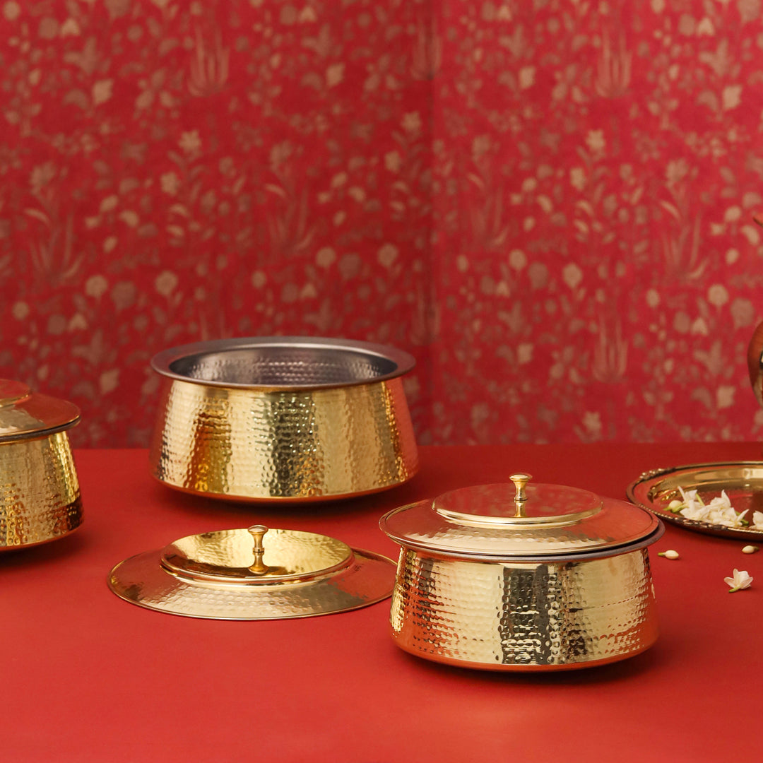 Brass Handi With Lid (6.5 inch) Vedansh Craft